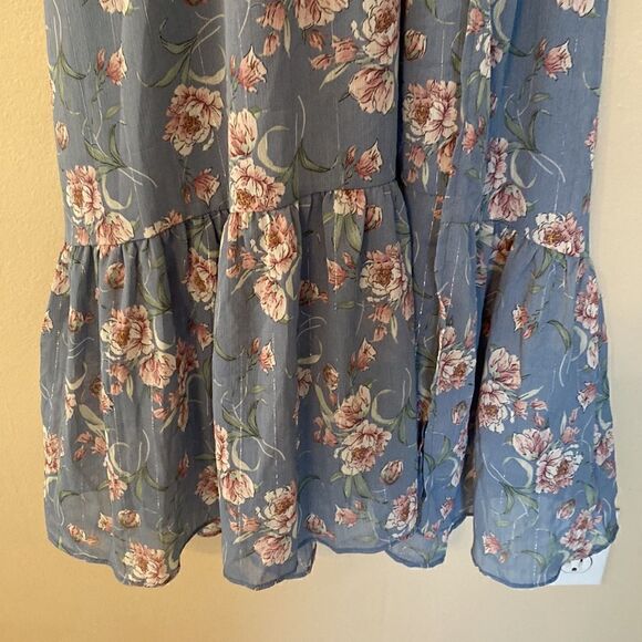 Floret Studios Floral Ruffled Chiffon Dress - Picture 4 of 8